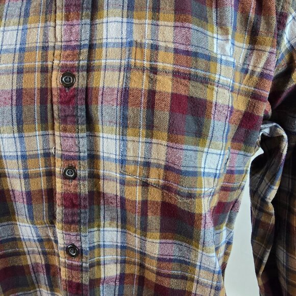 Eddie Bauer Shirt Mens Large Brown Flannel Button Up Plaid Outdoors Gorpcore A17 - Picture 3 of 8